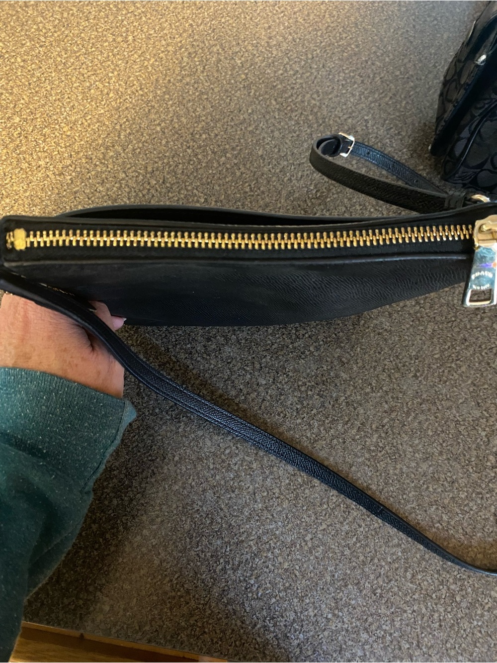 Coach Black Leather Crossbody with Gold-Tone Logo - Picture 5 of 7
